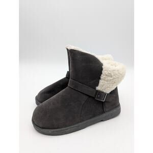 GaaHuu Berber Buckled Faux Shearling Lined Boots Women's Gray Size US8M EU38.5